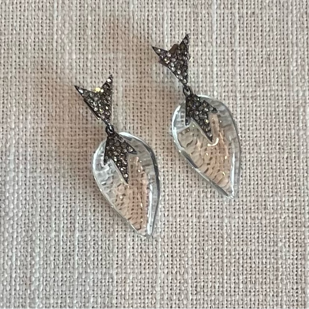 ALEXIS BITTAR LUCITE & CRYSTAL EARRINGS
